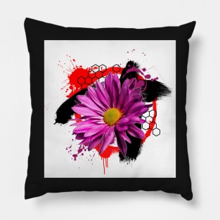 Digital Art Abstract Flower Pillow