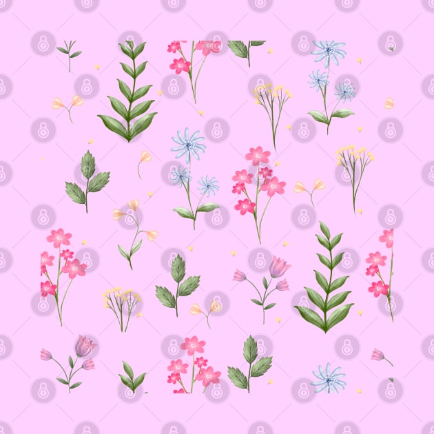 Cutest Flower Hand drawn Seamless Pattern by Clicky Commons