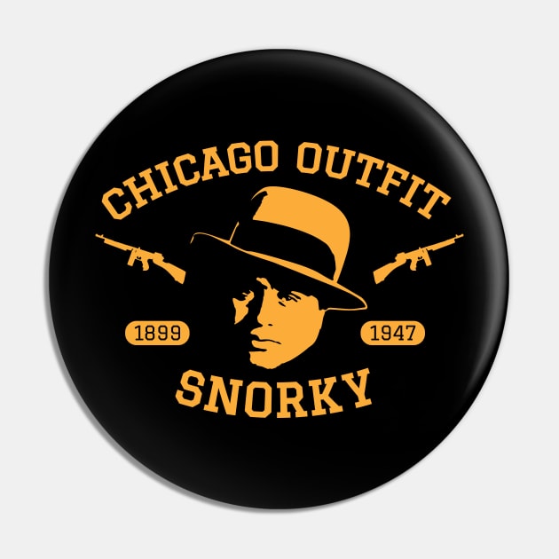 Al Capone 'Snorky' Portrait Logo - Chicago Outfit Pin by Boogosh