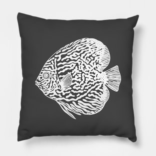 Pompadour or Discus Fish - aquarists detailed fish design Pillow