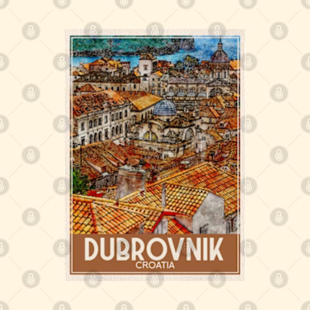 Travel Art Dubrovnik Croatia by faagrafica