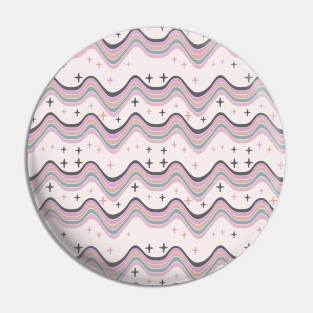 70s Retro Groovy Wavy Pattern Design Pin