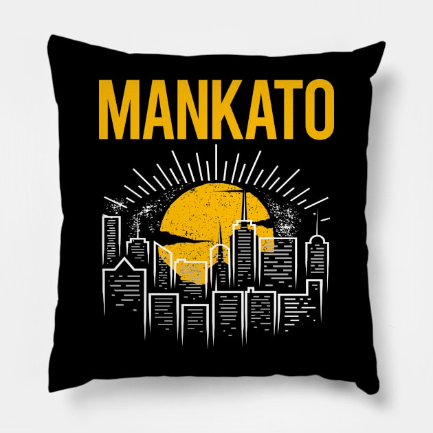 Yellow Moon Mankato Pillow by flaskoverhand