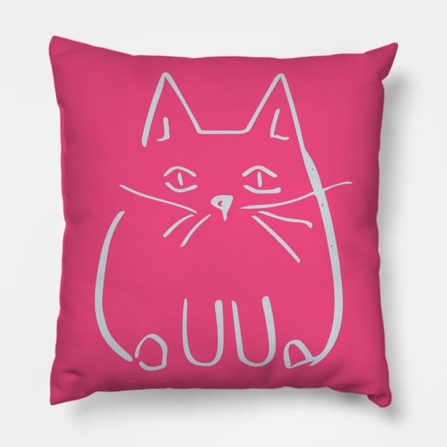 Funny Cat Pillow by fruitfulart