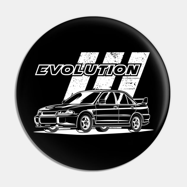 Lancer Evolution III (White Print) Pin by WINdesign