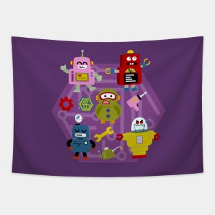 Robots Vintage Tapestry