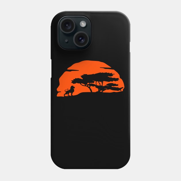 Red Sky and Lion Phone Case by Imutobi