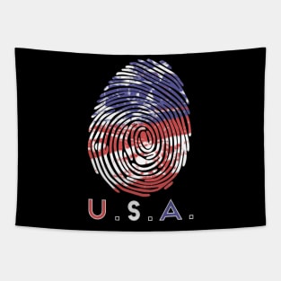 USA Fingerprint Tapestry