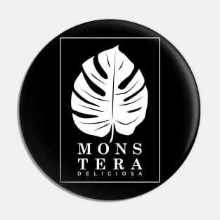 Monstera Deliciosa black and white version Pin