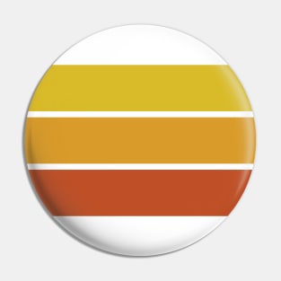 Three Classic Stripes - Yellow, Orange and Red Retro Sunset Pin