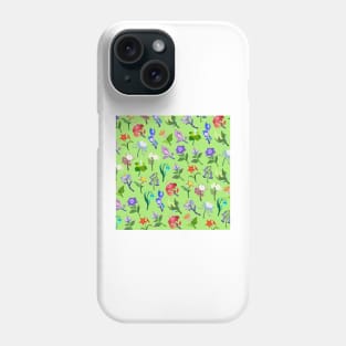 Genshin Impact Flowers Print (Green) Phone Case