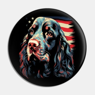 Patriotic Field Spaniel Pin