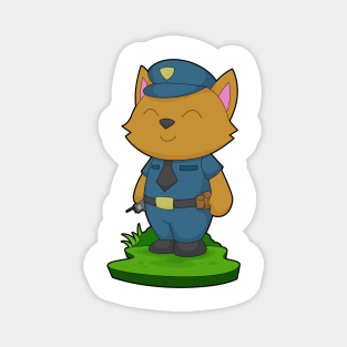 Cat Cop Microphone Police Magnet