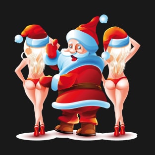 Santa Claus Like Ladies bikinis Christmas Hat T-Shirt