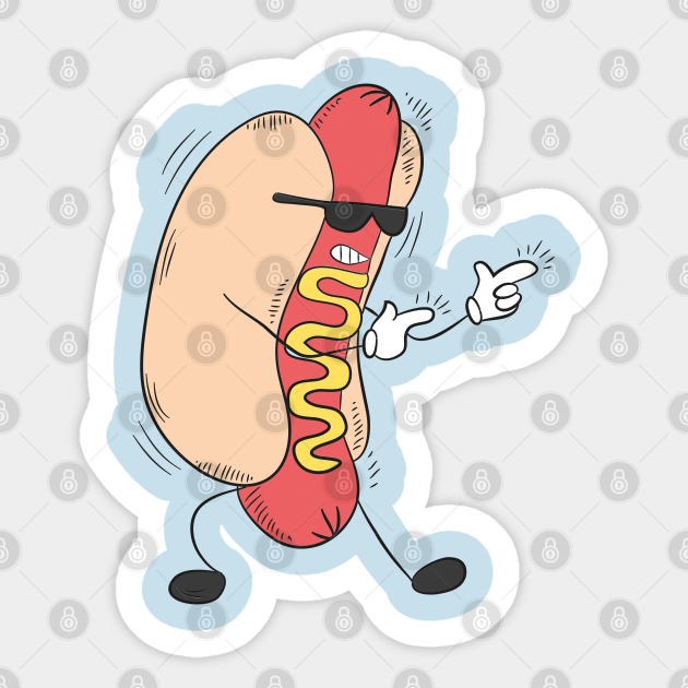 cool hot dog - Hot Dog - Sticker