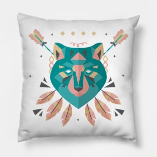 Ethnic Wolf Pillow