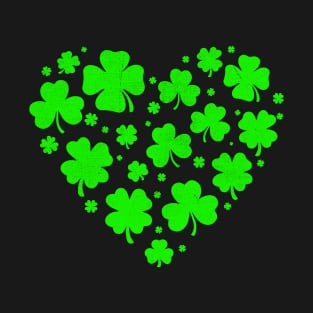 Shamrock Heart st patricks day lucky Irish T-Shirt