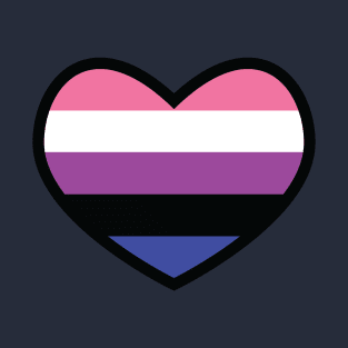 Genderfluid Flag Heart T-Shirt