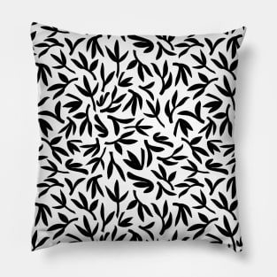 The Bamboo Forest- black on white Pillow