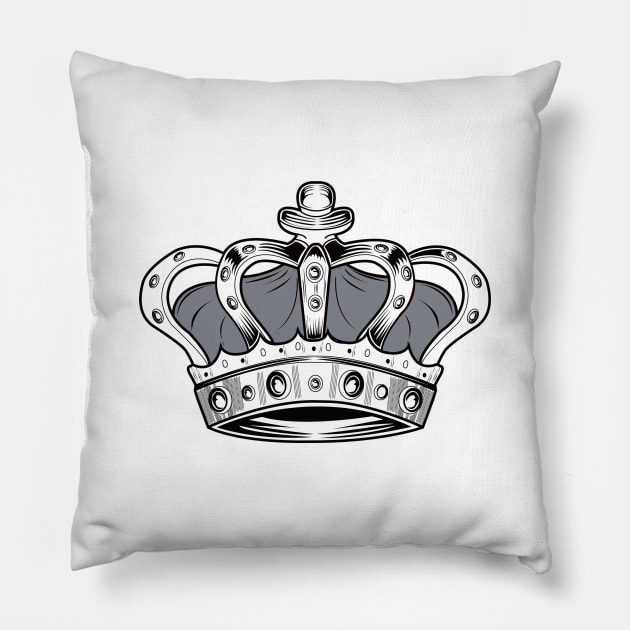 Crown - Grey Pillow by adamzworld