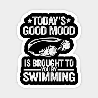 Funny Swimmer Team Gift Good Mood By Swimming Magnet