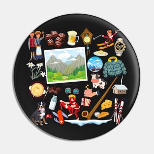 Switzerland Travel Icon Pin