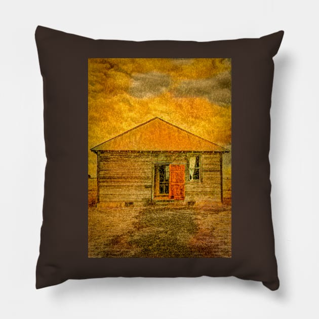 Dust Bowl House At Cimarron Heritage Center Boise City Oklahoma Pillow by Debra Martz