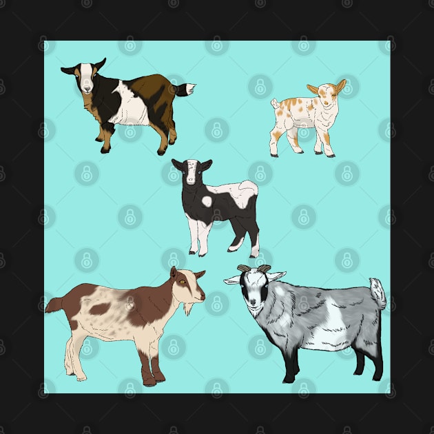 Seafoam Nigerian Dwarf Goats Pattern by TrapperWeasel