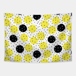 Black And Yellow Polka Dot Pattern Tapestry