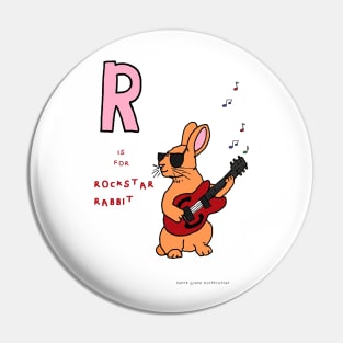 R is for Rockstar Rabbit Pin