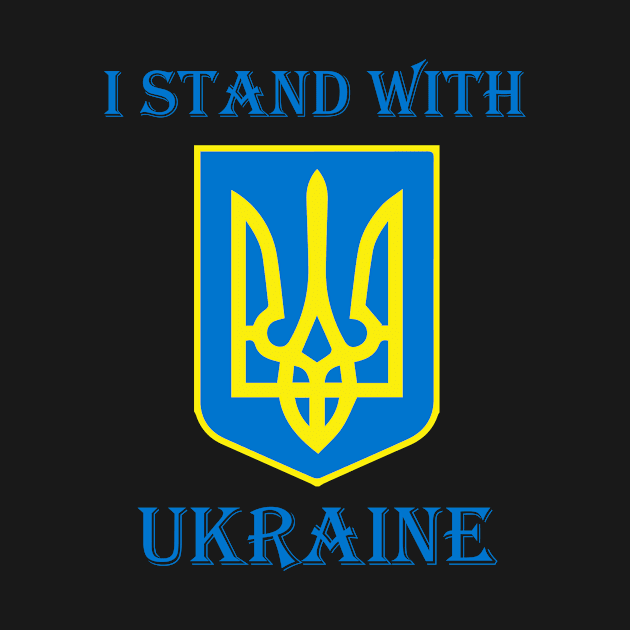 I Stand with UKRAINE Tryzub symbol design by cthomas888