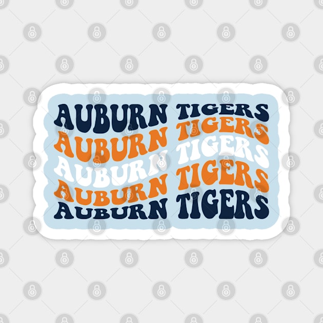 Auburn Tigers Retro Design Magnet by Violet Ray Design