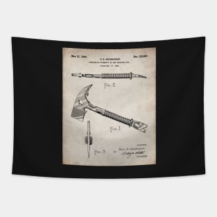 Firemans Axe Patent - Fire Fighter Art - Antique Tapestry