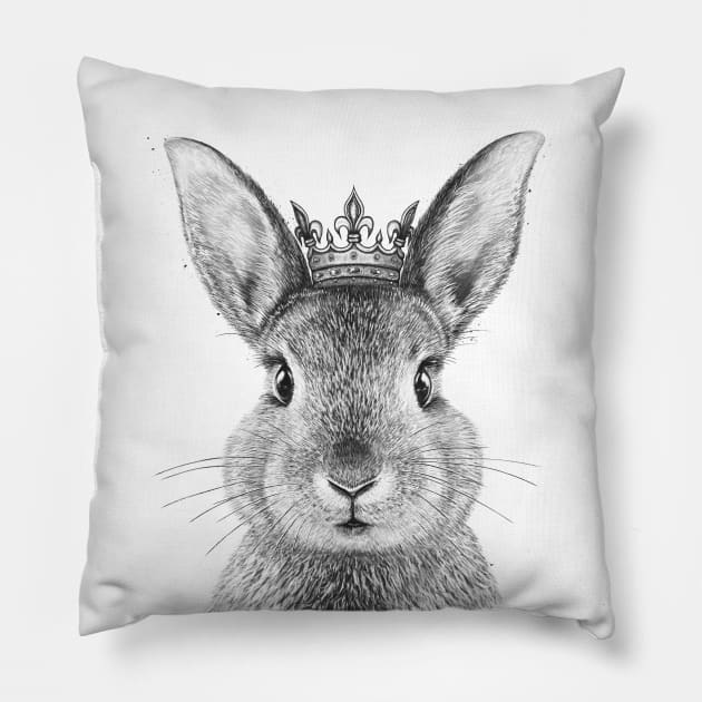 Queen rabbit Pillow by kodamorkovkart