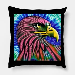 Tie-Dye Eagle Head Painting Pillow