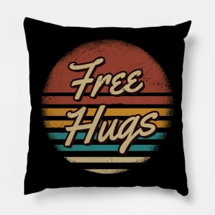 Free Hugs Retro Style Pillow