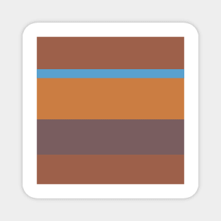 An attractive layout of Faded Blue, Dirt, Dark Taupe, Redwood and Peru stripes. Magnet