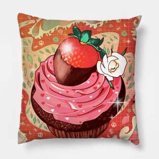 Strawberry cupcake Pillow