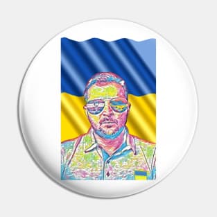 Volodymyr Zelensky - in color sketch Pin