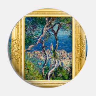 PANTONE MONET -  Gold Frame portrait Bordighera (1884) by Claude Monet Pin