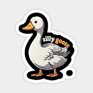 Silly Goose Funny Retro Goose Magnet