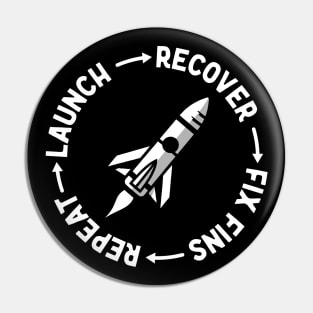 Model Rocket Funny Launch Day Crash Pin