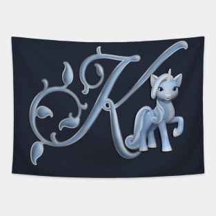 Monogram K Custom Unicorn Tapestry