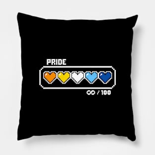 AroAce Pride Videogame Life Bar Hearts Pillow