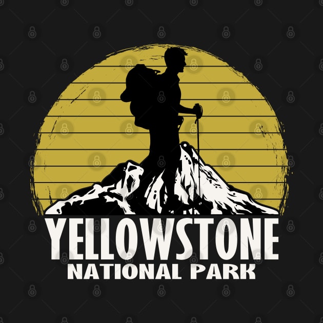 Vintage Retro Yellowstone National Park Hiking by Etopix