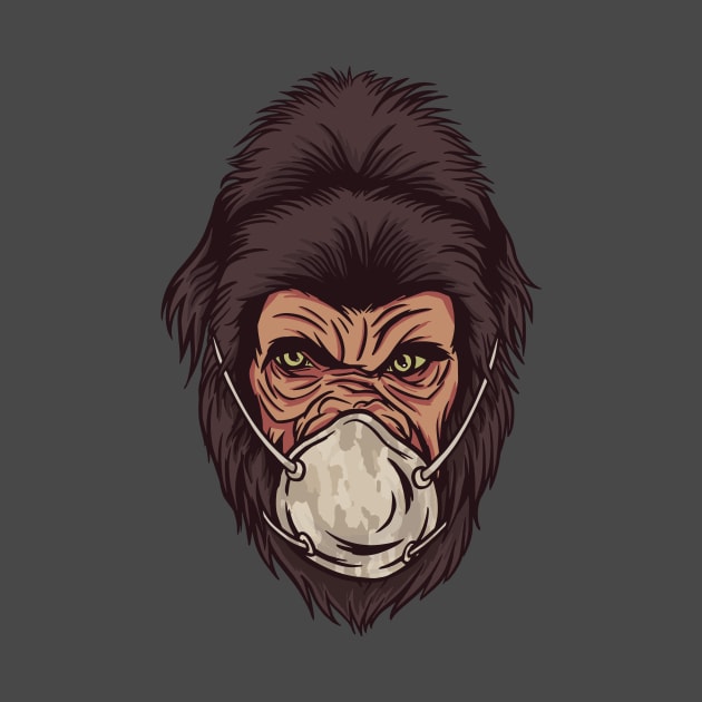 GORILLA FACE MASK DESIGN by elaissiiliass