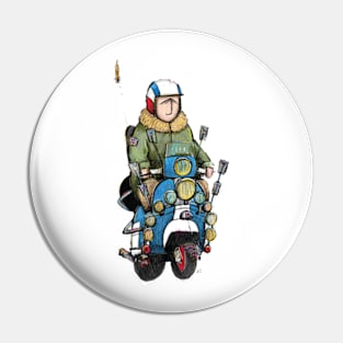 Retro Scooter, Classic Scooter, Scooterist, Scootering, Scooter Rider, Mod Art Pin