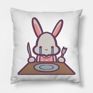 Adorable Hungry Bunny Rabbit Pillow