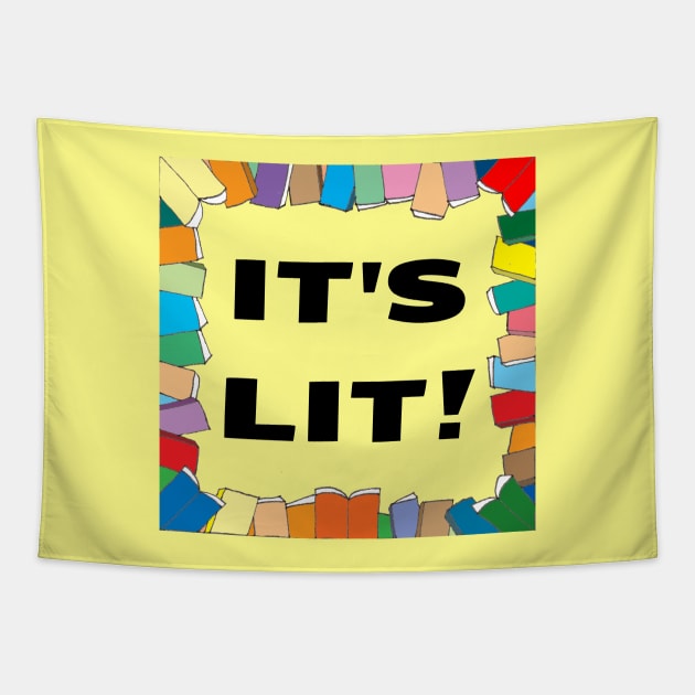 It's Lit | Books Pun Tapestry by Allthingspunny