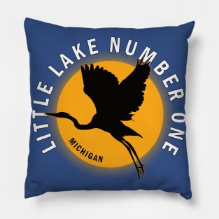 Little Lake Number One in Michigan Heron Sunrise Pillow